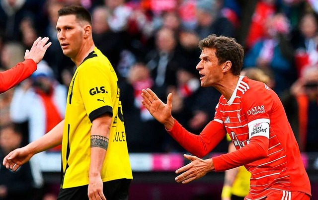 Thomas Mller freut sich ber seinen Treffer zum 3:0 gegen Borussia Dortmund.  | Foto: CHRISTOF STACHE (AFP)