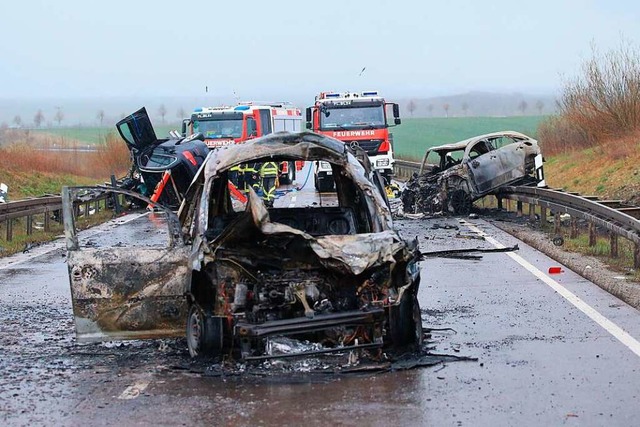 Die Unglcksstelle  bei Bad Langensalza  | Foto: Silvio Dietzel (dpa)