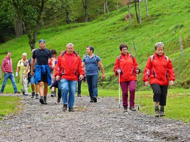 Bei den internationalen Wandertagen de...e hundert Wanderbegeisterte unterwegs.  | Foto: Aribert Rssel