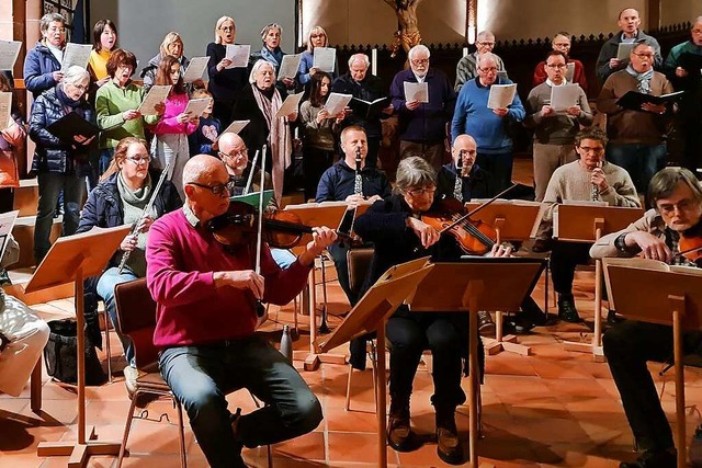 Orchester und Chor bei den Proben fr die Auftritte an den Osterfeiertagen  | Foto: Martin Gross