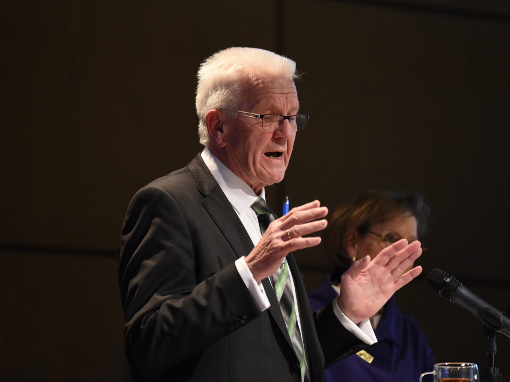 Ministerprsident Kretschmann beim Brgerempfang in Rheinfelden. Thema: Gelebtes Europa im Dreilndereck.