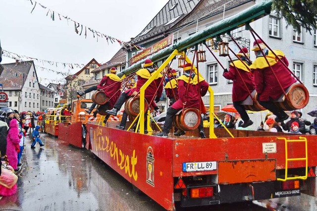 Der Fsslewagen beim Fasnet-Einsatz  | Foto: Philippe Thines