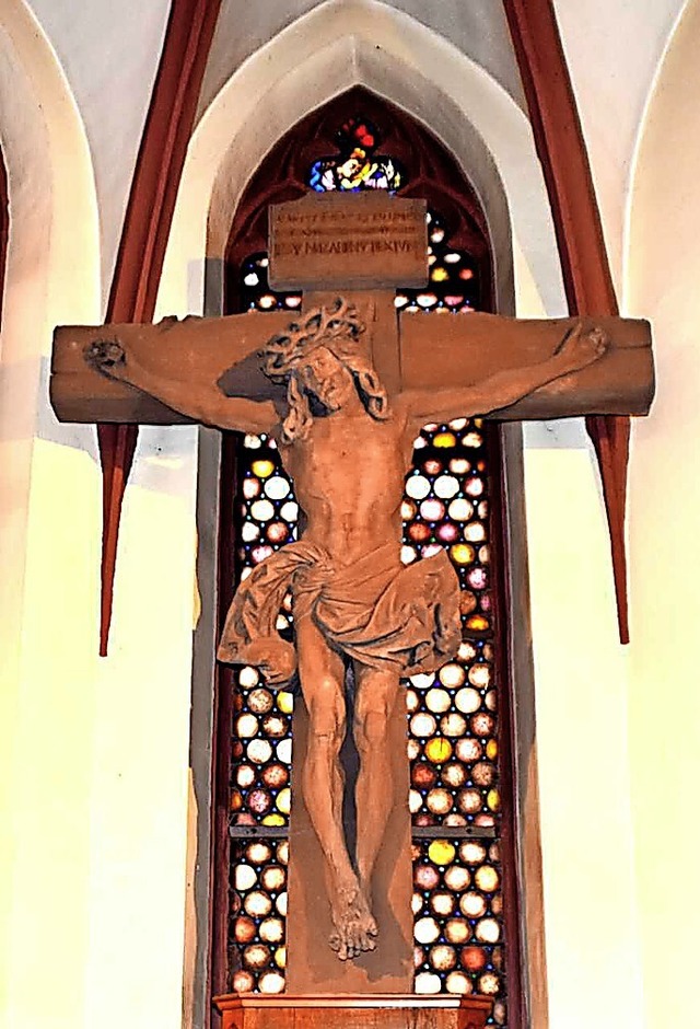 Das lteste Kreuz in Offenburg von 1521 im Josefschrle  der Kreuzkirche.   | Foto: Barbara Puppe