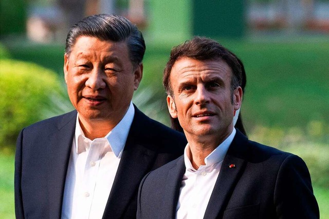 Xi Jinping und Emmanuel Macron bei dessen China-Besuch  | Foto: JACQUES WITT (AFP)