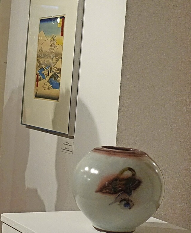 Farbholzschnitte und Keramiken in der Ausstellung &#8222;Japanreise&#8220;  | Foto: Roswitha Frey