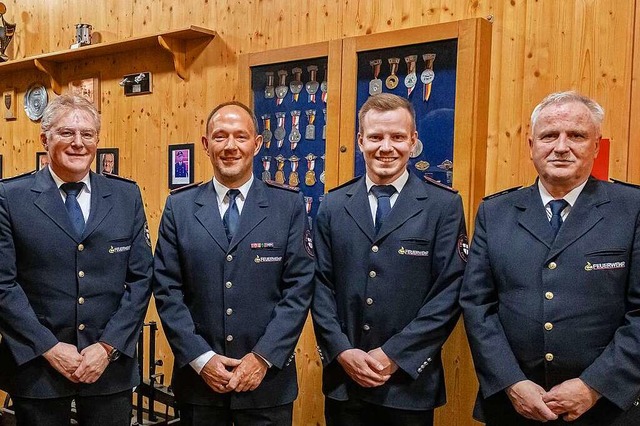 Stadtbrandmeister Achim Mller mit dem...d- und Katastrophenschutz (von links).  | Foto: Rebecca Schwarz