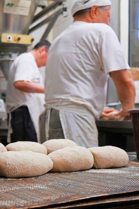 Die geformten Brote landen, mit Mehl bestäubt, auf einem Backblech.  | Foto: Sophia Kaiser