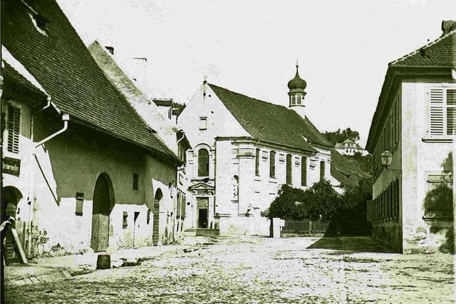 Die um 1860 entstandene Aufnahme von G... die Adelhauser Strae zum Neukloster.  | Foto: Gottfried Theodor Hase (Augustinermuseum)