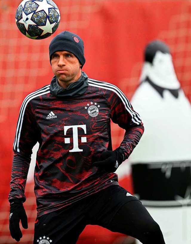 Auch im Training voll konzentriert: Thomas Mller  | Foto: CHRISTOF STACHE (AFP)