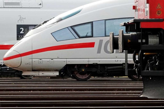 ICE der Deutschen Bahn stehen auf eine...t bundesweite Warnstreiks angekndigt.  | Foto: Alina Grnky (dpa)