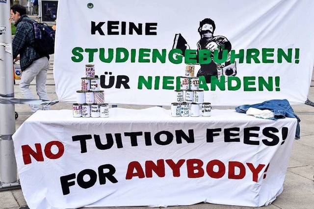 2018 fand eine Kundgebung der Studiere... Nicht-EU-Auslnder in Freiburg statt.  | Foto: Thomas Kunz