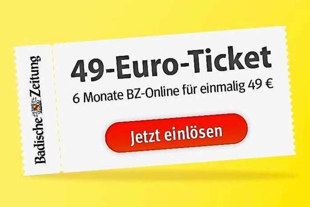 49-Euro-Ticket der BZ: Lesen Sie 6 Monate lang alle Artikel auf BZ-Online