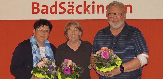 Silke Donath (links) und Bernhard Zirk...euma-Liga Bad Sckingen um Rosa Ltte.  | Foto: Gerd Leutenecker