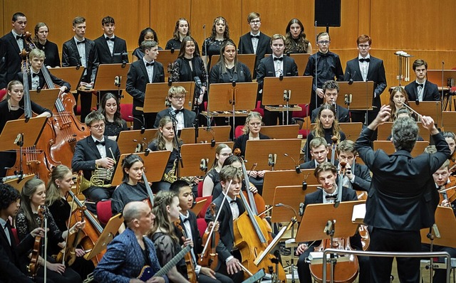 Das BJO und Jugendliche aus Staufen &#8211; hier in der Philharmonie Kln.  | Foto: Heike Fischer