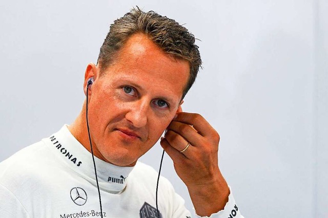 Michael Schumacher beim Training zum F...schen Illustrierten sorgte fr Wirbel.  | Foto: Diego Azubel (dpa)