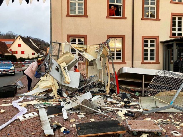 Der gesprengte Automat in Lrrach-Hauingen  | Foto: Annemarie Rsch