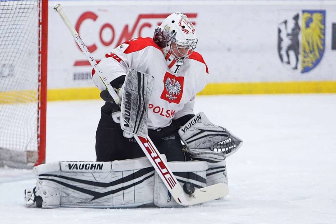 Der knftige EHC-Torhter David Zabolo...ikot der polnischen Nationalmannschaft  | Foto: Tomasz Kudala via www.imago-images.de
