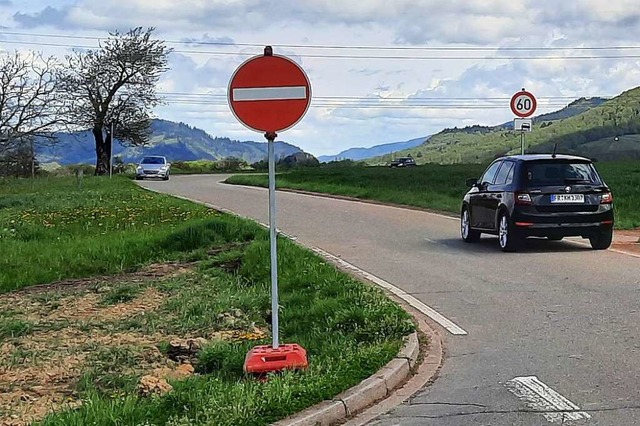 Die temporren Verbotsschilder an der ...r Strae ignorieren viele Autofahrer.   | Foto: Andrea Steinhart