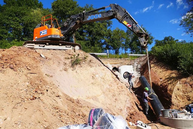 Die Bauarbeiten fr die Hangentwsserung sind mittlerweile abgeschlossen.  | Foto: Andr Hnig