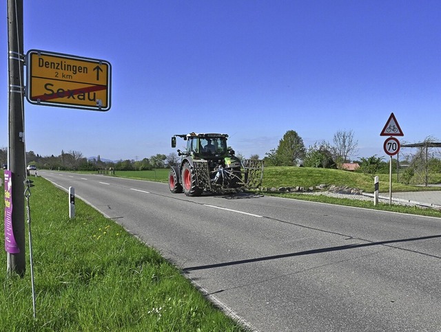 An der Ortsausfahrt Richtung Denzlinge...verkehrsbehrde lehnt die Planung ab.   | Foto: Markus Zimmermann