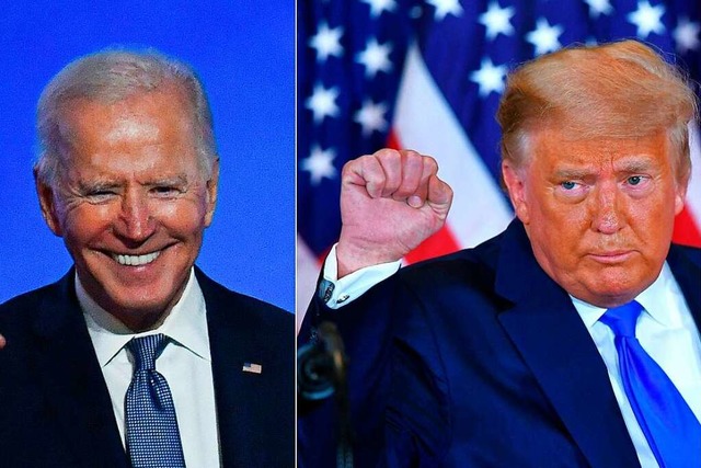 Biden und Trump wollen 2025 wieder ins Weie Haus.  | Foto: ANGELA  WEISS, MANDEL NGAN (AFP)