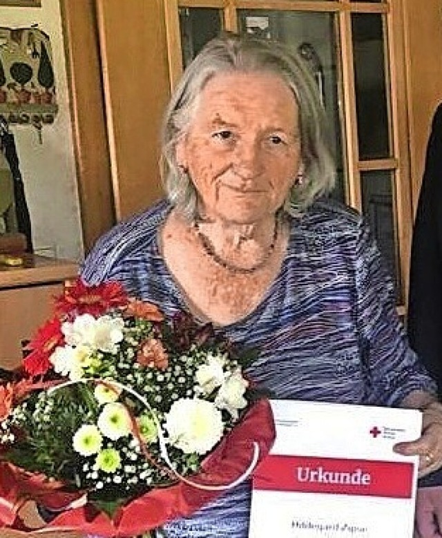 Hildegard Zipse ist seit 65 Jahren Mitglied im DRK Malterdingen.  | Foto: Verein