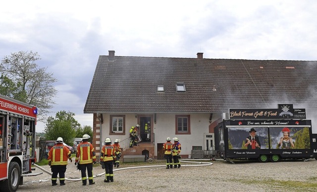 80 Feuerwehrleute waren bei der Probe auf dem Marienhof im Einsatz.   | Foto: Wolfgang Knstle