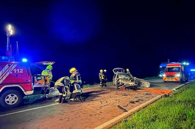 Die Neuenburger Feuerwehr war ber meh...z. Die Landesstrae war voll gesperrt.  | Foto: Feuerwehr Neuenburg