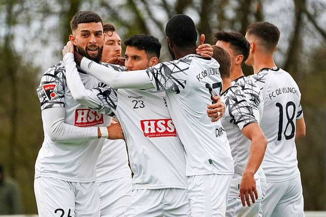 Jubel beim FC 08 Villingen nach dem jngsten Erfolg gegen den SV Reutlingen.  | Foto: IMAGO/Eibner-Pressefoto/Patrick Hipp