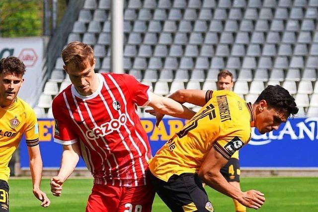 Kein Sieger im Verfolgerduell zwischen dem SC Freiburg II und Dynamo Dresden vor groer Kulisse