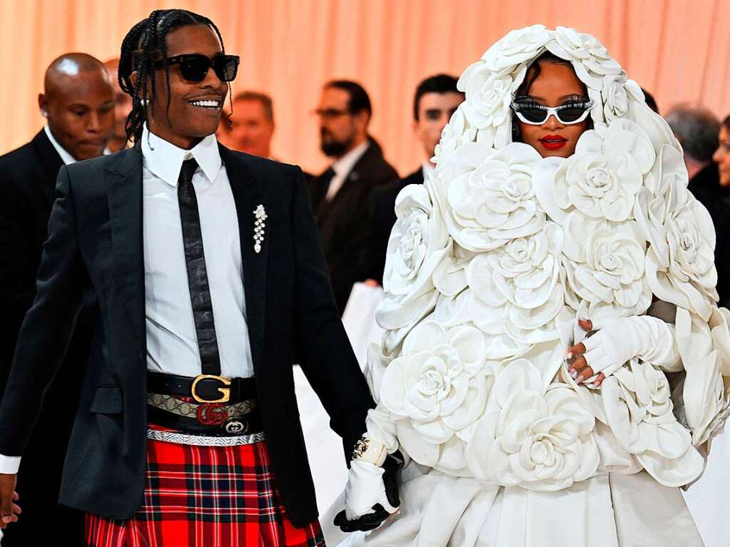 US-Rapper A$AP Rocky und die Sngerin Rihanna kommen bei der Met-Gala an.