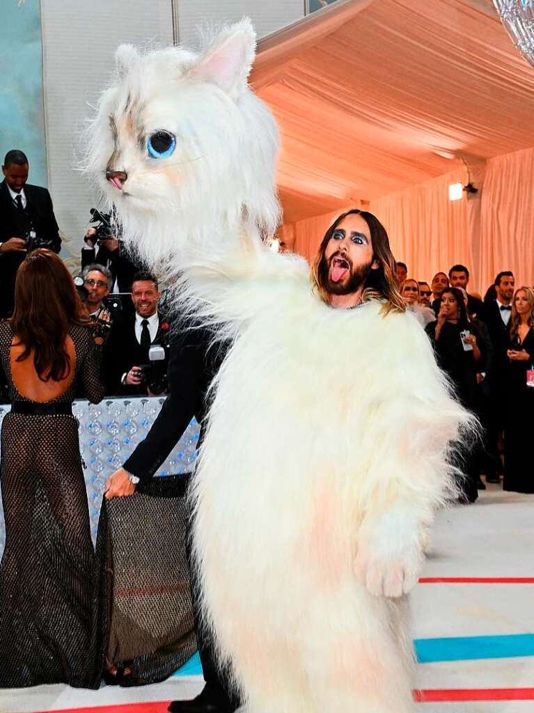 Unter dem Katzenkopf drfte es Jared Leto ziemlich warm geworden sein.