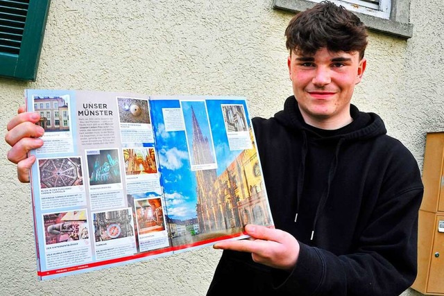 Adreju Hugo hat beim Sammeln und Klebe... und sein Freiburg-Album bereits voll.  | Foto: Michael Bamberger