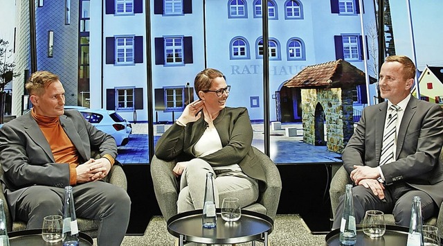 Die Eschbacher Kandidaten und Kandidatin beim BZ-Talk   | Foto: Fabian Hajraj