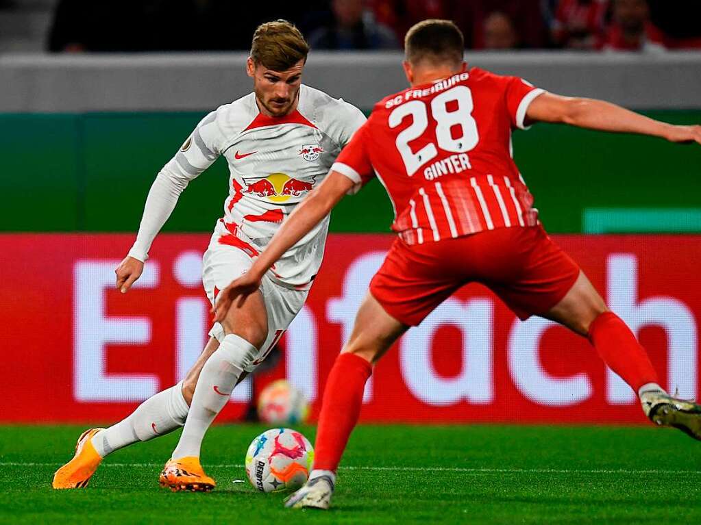 Timo Werner und Matthias Ginter in der ersten Halbzeit.