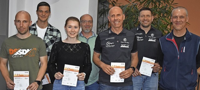 Der Turnverein Riegel ehrte langjhrige Mitglieder.  | Foto: Roland Vitt