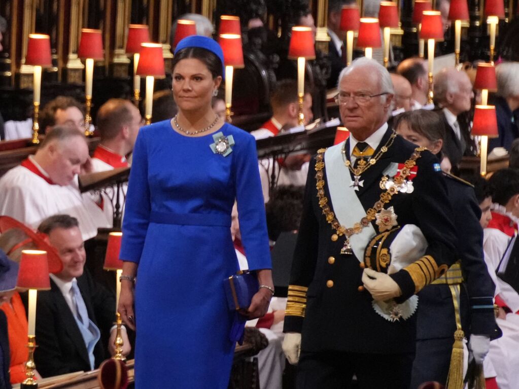 Das schwedische Knigspaar Victoria und Carl Gustav.