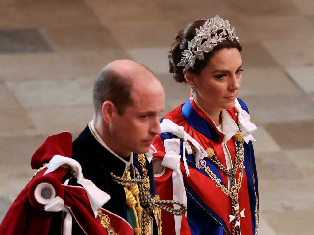 Prinz William und Katherine, Prinzessin von Wales erreichen Westminster.