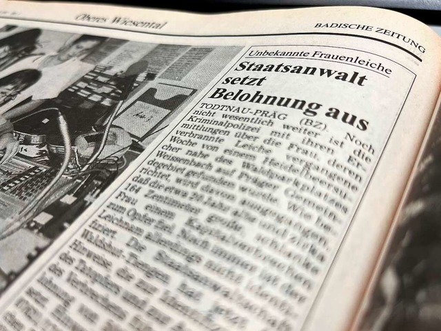 Die Badische Zeitung berichtete 1997 i...den Fall der unbekannten Frauenleiche.  | Foto: Sarah Trinler