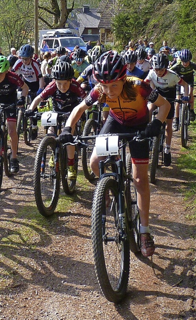 Trittfest: Start der U11-Fahrer in Urach.   | Foto: BZ