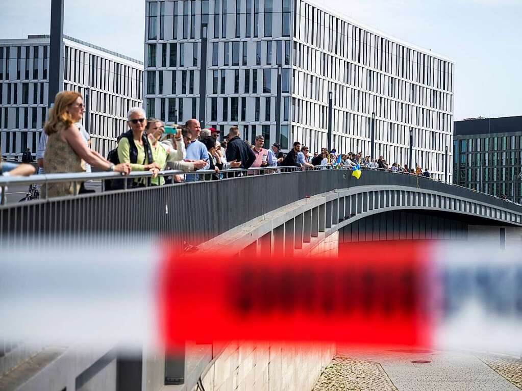 Whrend des Besuchs von Selenskyj war das Regierungsviertel teilweise abgesperrt.