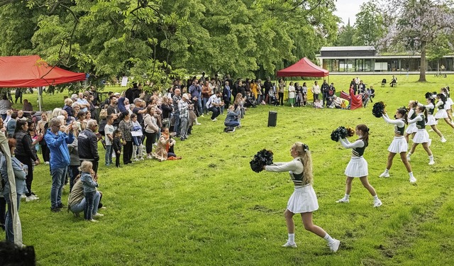 Cheerleader der Offenburg Miners, die um Nachwuchs werben,  in Aktion.   | Foto: Fabian Linder