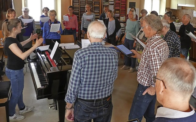 Der Gesangverein Fahrnau bei der Probe frs Konzert am 21. Mai  | Foto: Klaus Brust