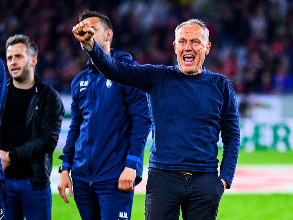 Ganz Christian Streich: Der SC-Trainer zufrieden nach dem Spiel