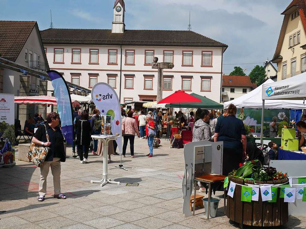 Bei schnem Wetter kamen zahlreiche Besucher auf den Talschulplatz und flanierten durch die Wehrer Hauptstrae.