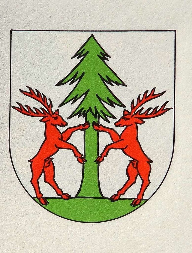 Die Ortswappen von Herrischried und We...llung von Tanne und Rotwild gemeinsam.  | Foto: Wolfgang Adam