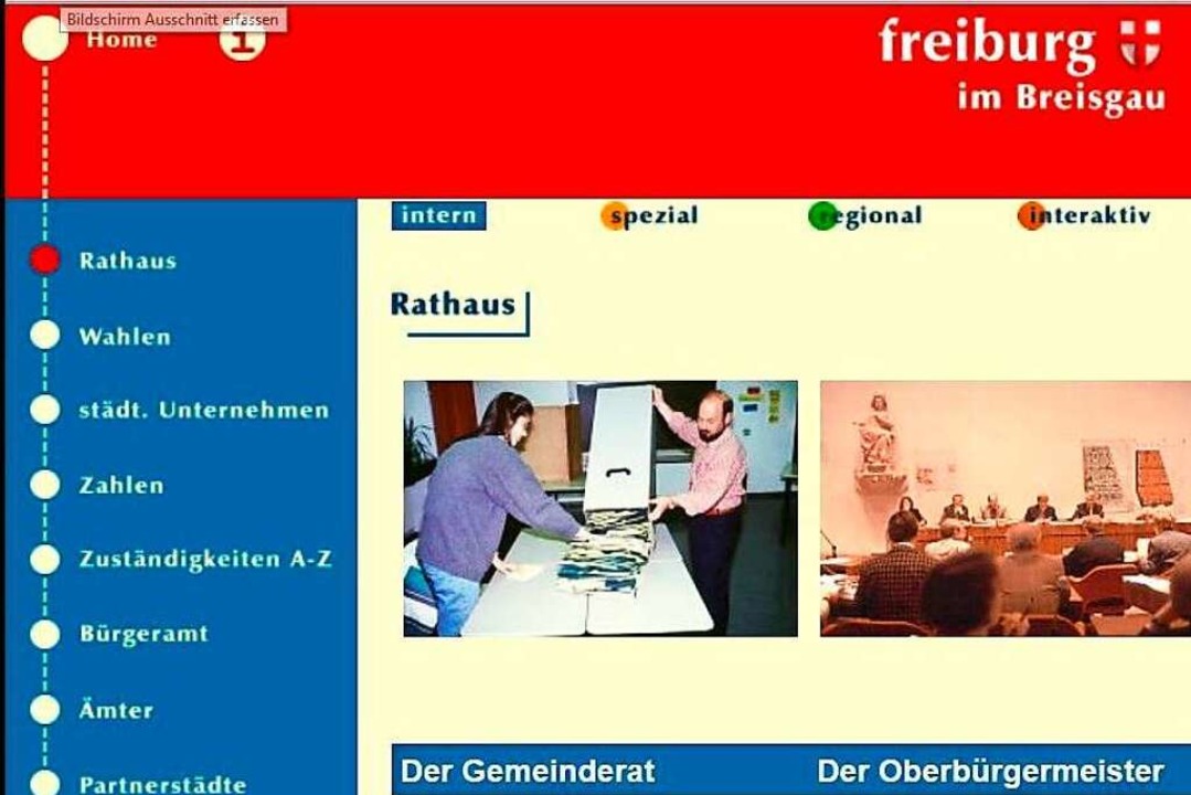 Im Internetarchiv von Archive.org läss...rachten, wie die Webseite 1998 aussah.  | Foto: Jens Kitzler