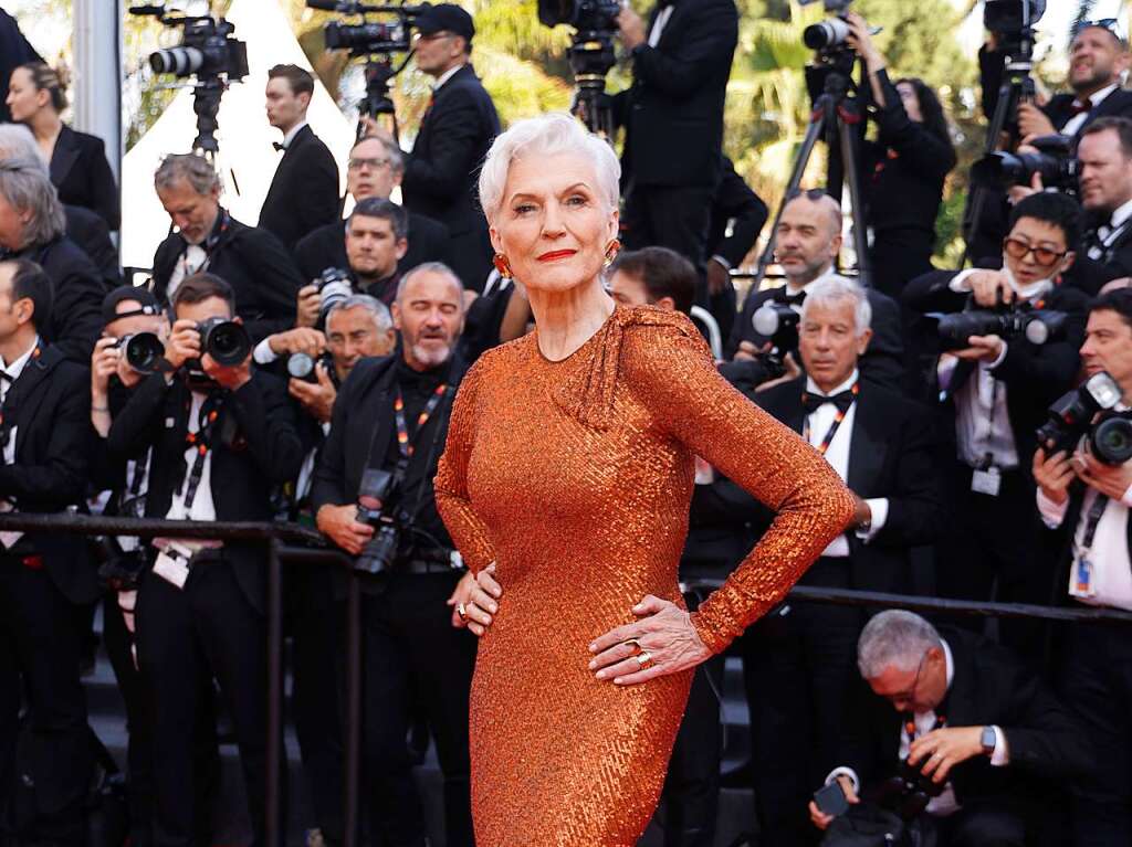 Maye Musk, kanadisch-sdafrikanisches Model, auf dem Roten Teppich whrend der Premiere des Films Asteroid City.