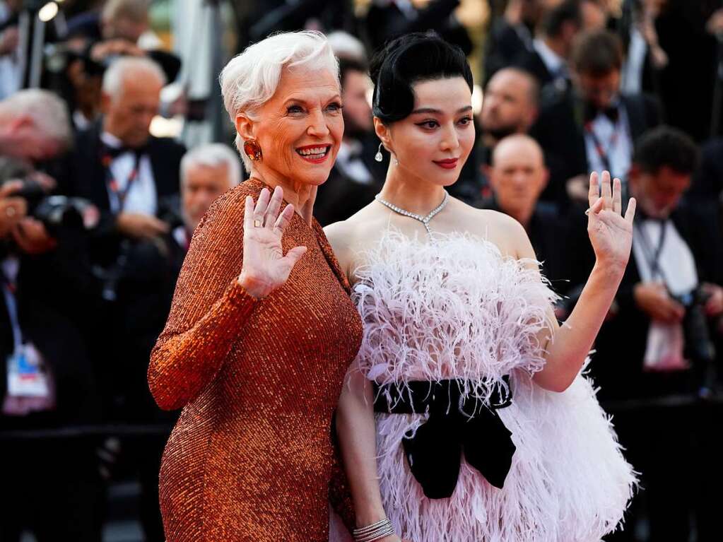 Maye Musk  und Fan Bingbing, Schauspielerin aus China, auf dem Roten Teppich.