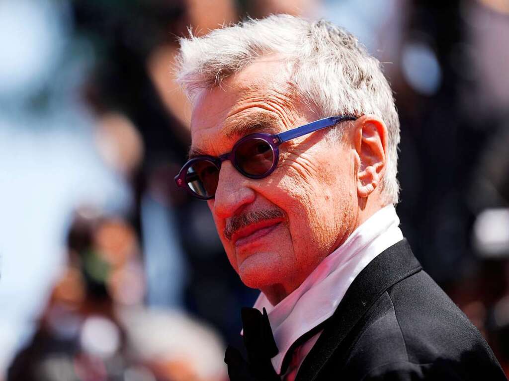 Wim Wenders, Regisseur aus Deutschland, trifft zur Premiere des Films Perfect Days bei den 76. Internationalen Filmfestspielen in Cannes ein.